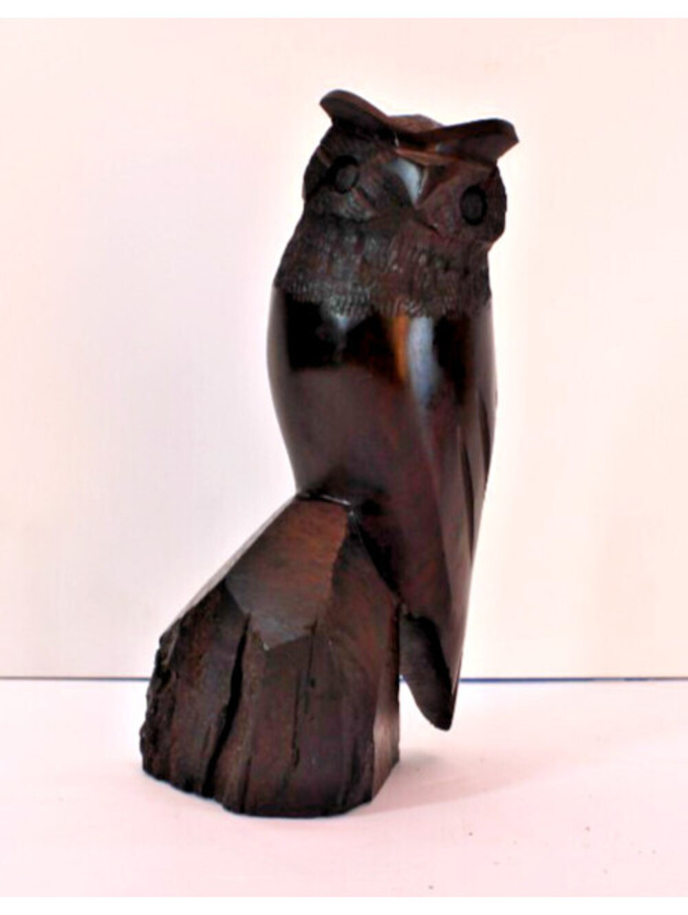 Vtg MCM Ironwood Handcarved Owl Sculpture 8.5" Heavy Paperweight Mexico